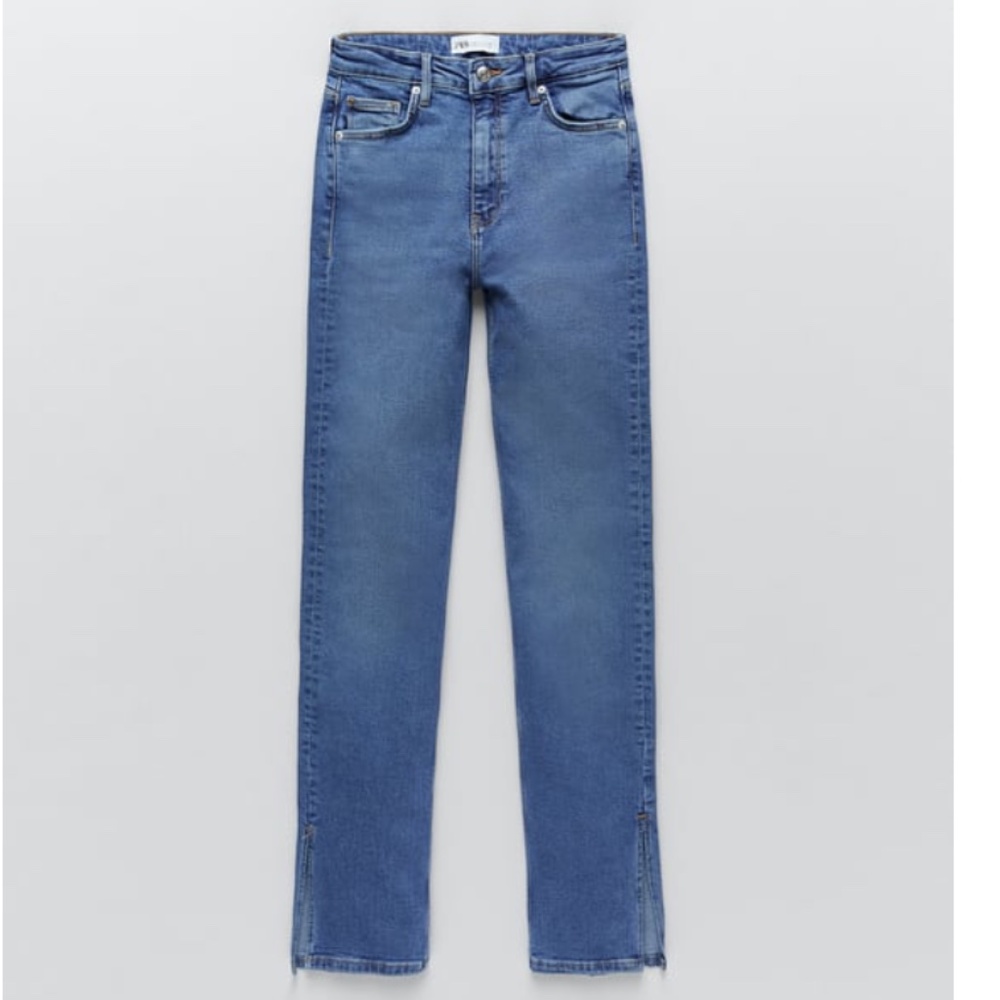 Zara Size 8 (40) Hi Rise Split Skinny Jeans NWT